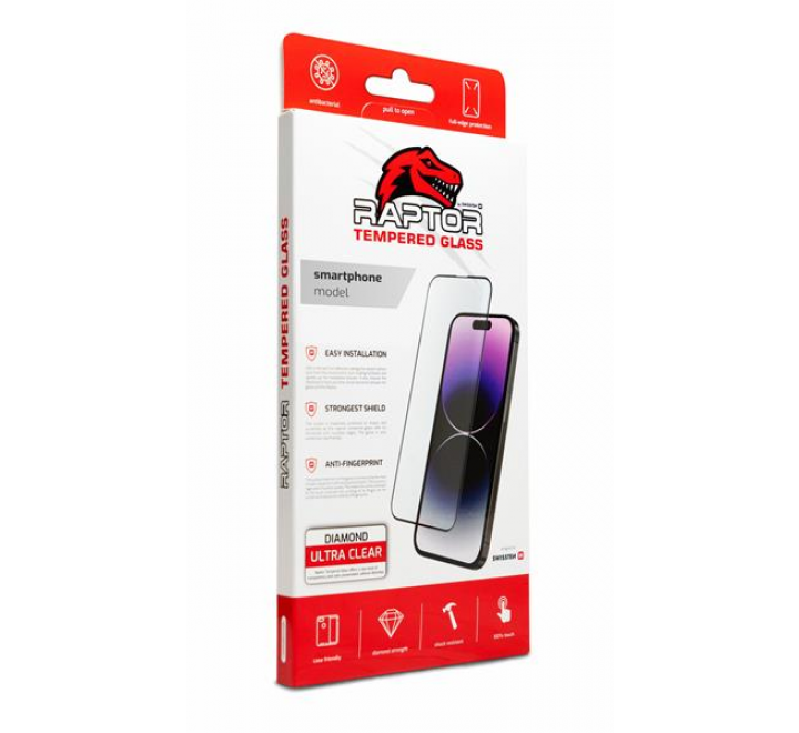 SWISSTEN RAPTOR DIAMOND ULTRA CLEAR 3D TEMPEROVANÉ SKLO PRO APPLE IPHONE 17 PRO MAX ČERNÉ