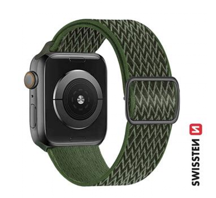 SWISSTEN ŘEMÍNEK PRO APPLE WATCH NYLONOVÝ 38 / 40 / 41 mm KHAKI (se sponou)