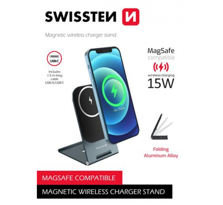SWISSTEN WIRELESS NABÍJEČKA ULTRA THIN (MagSafe compatible) 