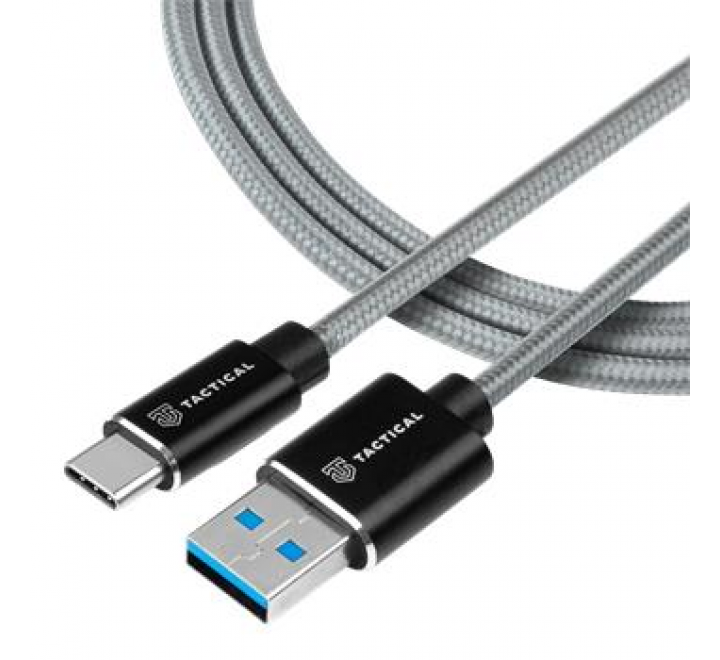 Tactical Fast Rope Aramid Cable USB-A/USB-C 2m Grey