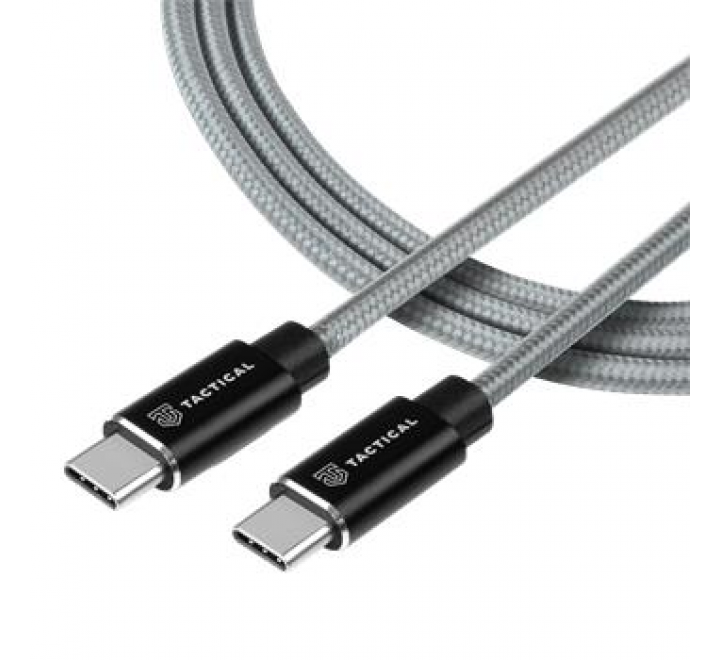 Tactical Fast Rope Aramid Cable USB-C/USB-C 100W 20V/5A 0.3m Grey