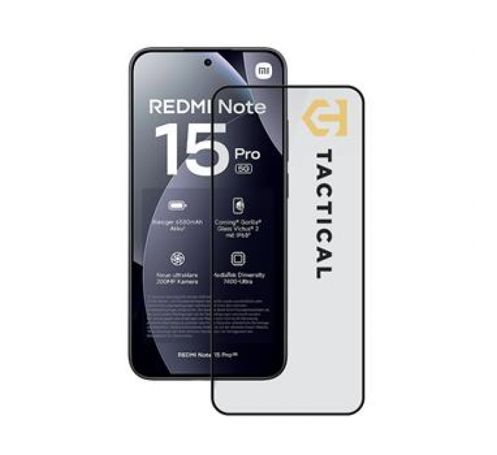 Tactical Glass Shield 5D sklo pro Xiaomi Redmi Note 15 Pro 5G Black