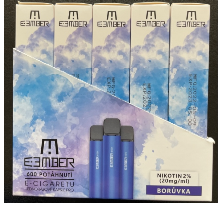 VAP ecigareta Eember 600 příchuť Borůvka